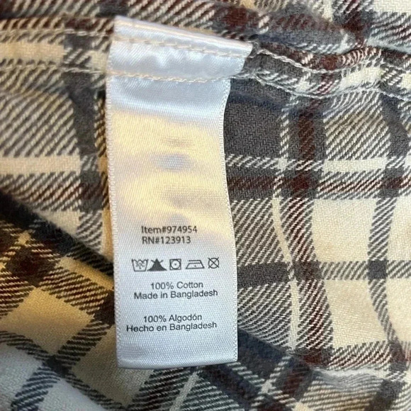 Jachs Flannel Button Up Shirt Men's Grey & Brown  Plaid Outdoors - Picture 4 of 8